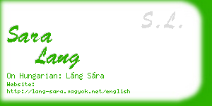 sara lang business card
